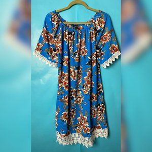 new look floral blue dress